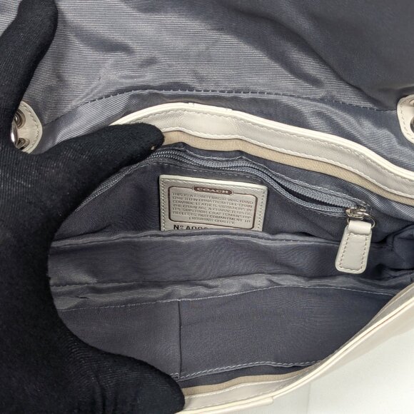 COACH Pleated Cream Leather Shoulder Bag - Picture 8 of 14